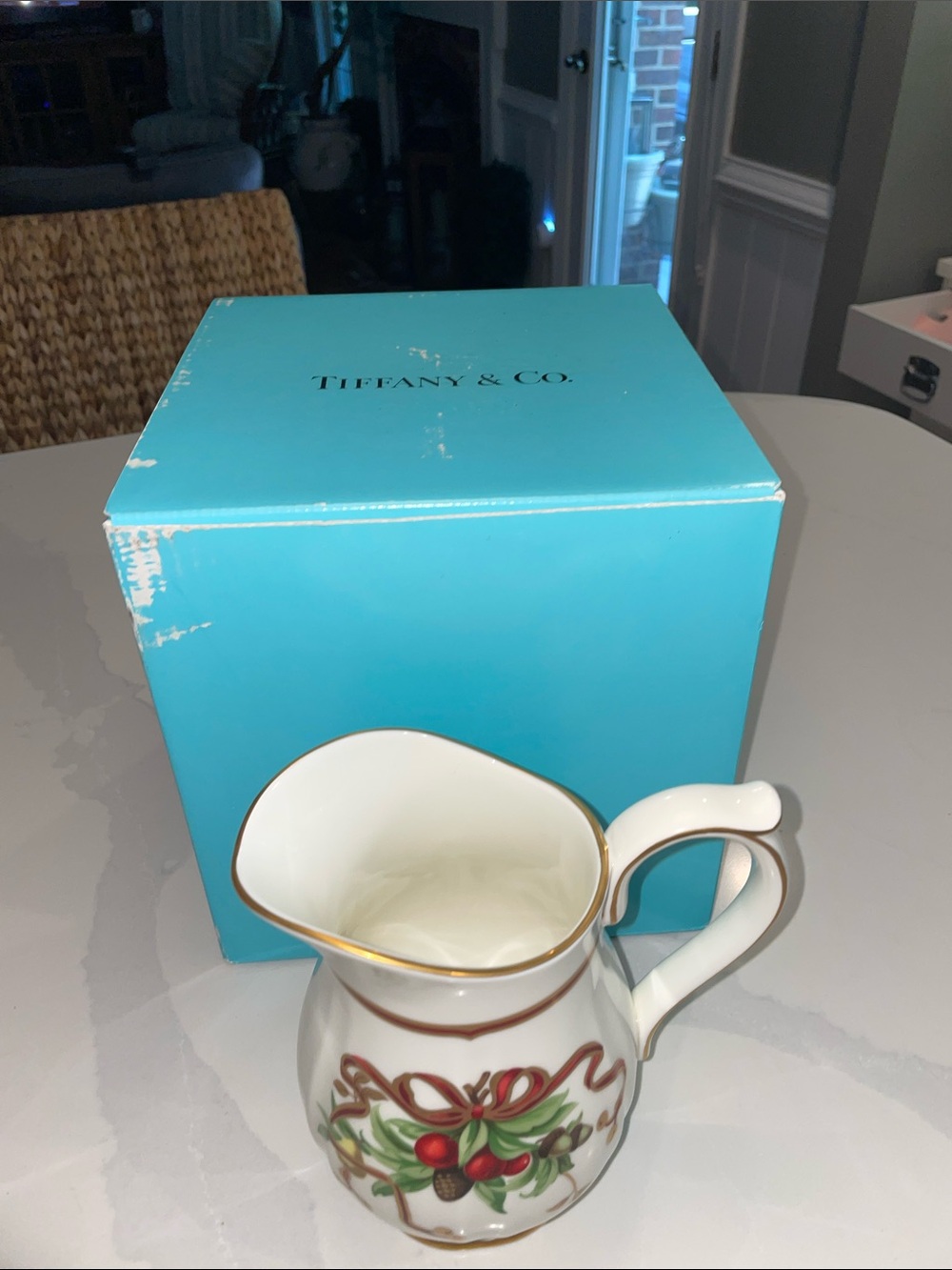 Tiffany & Co. Pitcher Holiday Pattern Ceramics Christmas Holly Berry